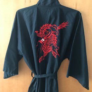 Vintage Chinese Dragon Embroidered Kimono Robe